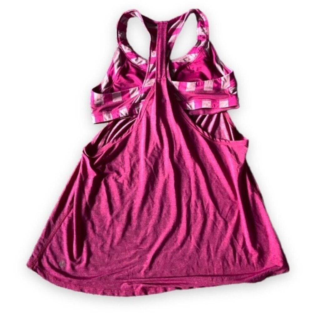 Lululemon 2-In-Run TankHeathered Raspberry / Micro Macro Stripe Raspberry - Picture 10 of 12